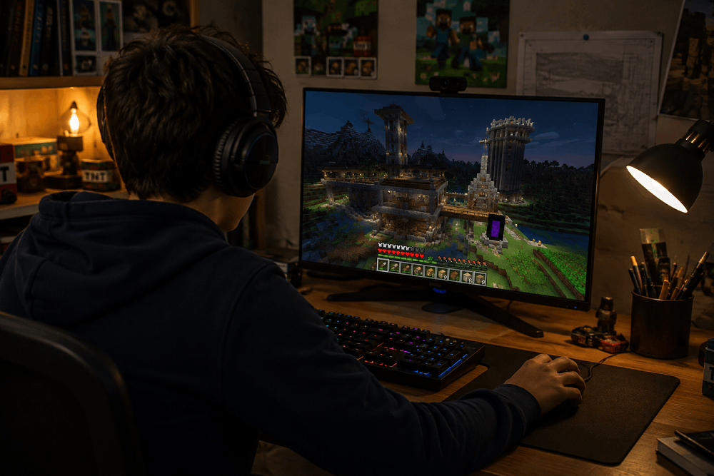 Bence Minecrafttal játszik